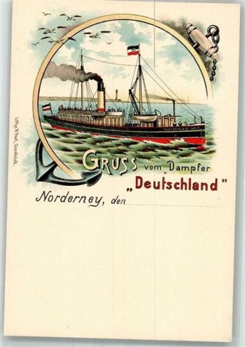 Norderney Gruss vom Dampfer Deutschland