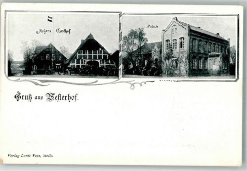 Westerhof Schule Gasthaus Meyer Fahnenmast