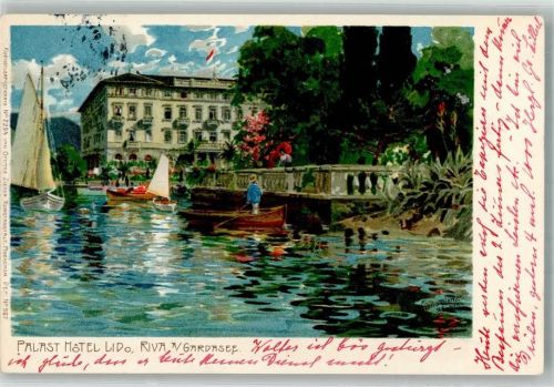Riva del Garda 1902 Zieher, Ottmar Nr.2294 Palast Hotel Liso + Adelskorrespondenz