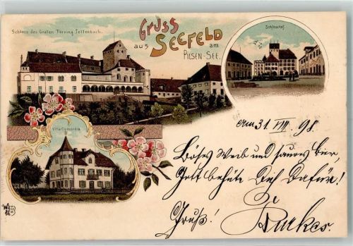 Seefeld 1898 Schloß von Graf Törring Schloßhof Villa Concordia