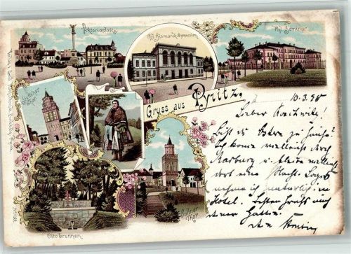 Pyritz 1898 Tracht Ottobrunnen Bahner Tor Viktoriaplatz Kgl. Seminar