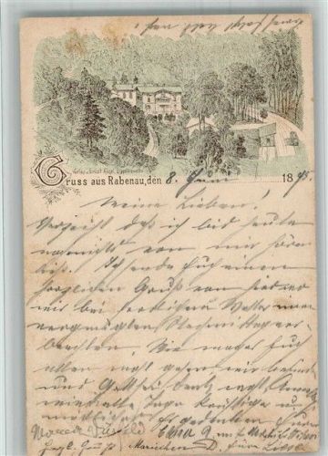 01734 O8222 Rabenau , Sachs 1895 BOAKC Vorläufer Druck 1880 - 1889 Rabenau Lithographie
