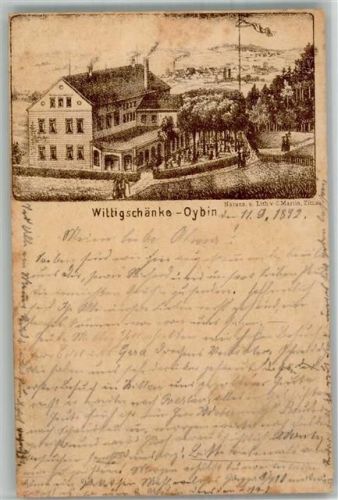 Kurort Oybin 1892 Gasthaus Wittigschänke Lithographie
