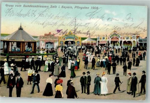 Selb 1908 Volksfest Seb Bundesschiessen 1908 Festgelände Schaustellerbuden