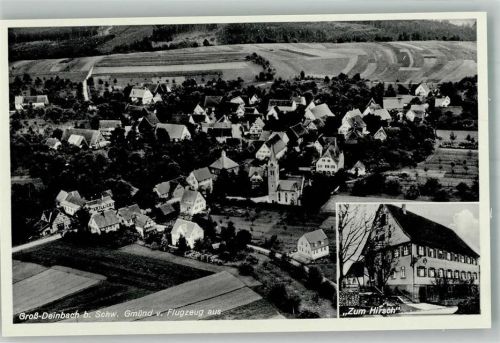 Großdeinbach Fliegeraufnahme Gasthaus-Metzgerei zum Hirsch