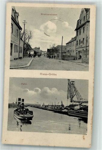 Riesa Strehlaerstrasse Hafen Frachtschiff Ladekräne