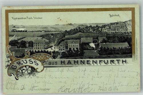 Hahnenfurth 1902 Gasthaus Stöcker Bahnhof
