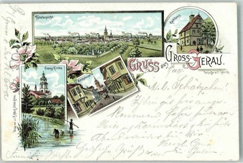 Groß-Gerau 1898 Ev. Kirche Angler Kirchstrasse Rathaus