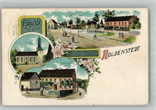06528 O4701 Holdenstedt b Sangerhausen 1913 BOAKC Lithographie Gasthaus Hörold Dorfstrasse