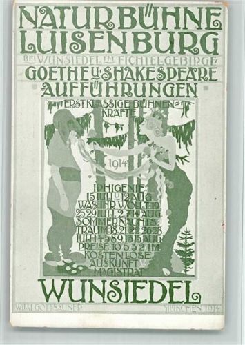 Wunsiedel 1914 Naturbühne Luisenburg sign. Gottsauner Willi Jugendstil