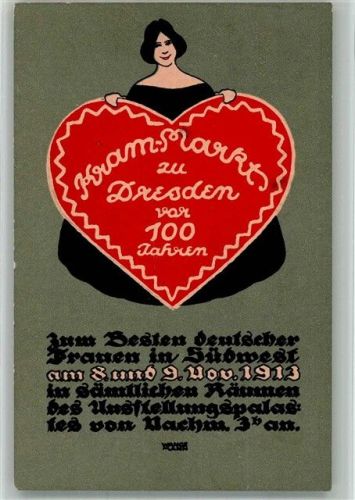 Dresden 1913 SST Krammarkt vor 100 Jahren Veranstalter Frauenbund der Dt. Kolonialgesellsch.
