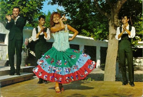 Flamenco echter Stoff echte Stickerei