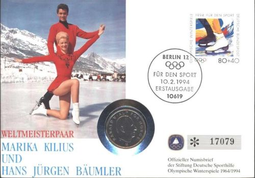 Numisbrief Marika Kilius Hans Jürgen Bäumler
