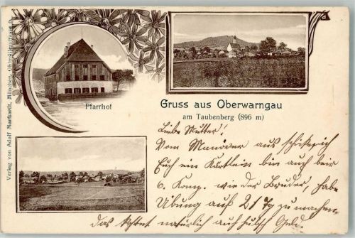 83627 W8160 Oberwarngau 1907 - Pfarrhof Taubenberg Kapelle Nüchternbrunn