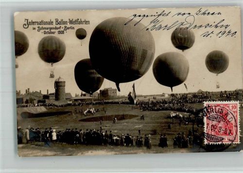 W1000 Schmargendorf Wettfahrten Ballon 1908 BOAKC