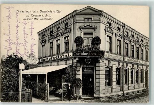 Coswig 1909 Bahnhof-Hotel
