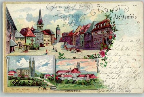 Lichtenfels Kirche Vierzehn Heiligen Schloss Banz Hotel Krone sign. Rylipp
