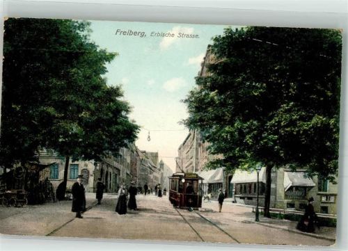 Freiberg 1911 Erbische Straße Straßenbahn