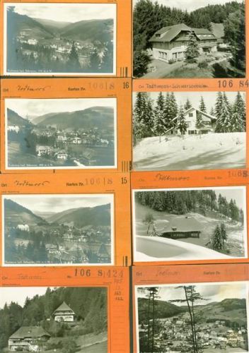79682 W7865 Todtmoos Lot mit 29 AK Musterkarten Original aus Metzarchiv Bestellvorgänge und Auflagenzahlen