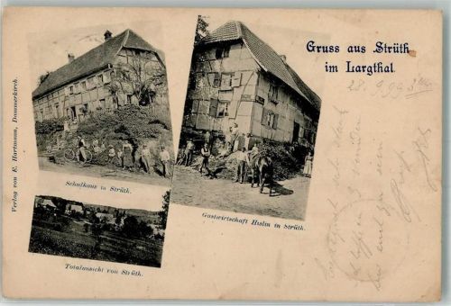 68580 Strueth 1899 Foto AK Gasthaus Schule
