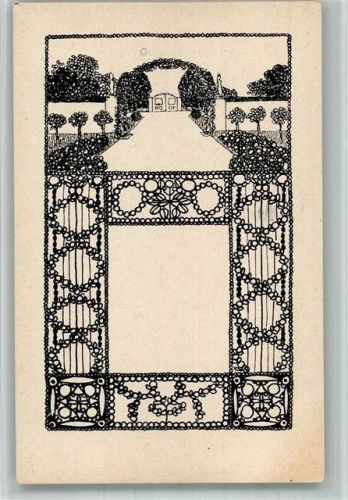 Nr. 12 WW Eingang herrschaftlicher Garten florale Ornamentik Wiener Werkstätte BOAKC