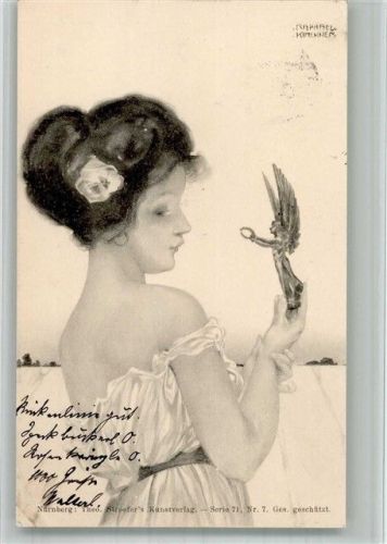 Verlag Stroefer Serie 71 Nr. 7 Greek Girls Jugendstil Kirchner, R. 1900 BOAKC