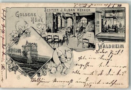 Waldheim 192 Hotel-Gasthaus Weingut Goldene Höhe Gastraum Billardzimmer Zwerg