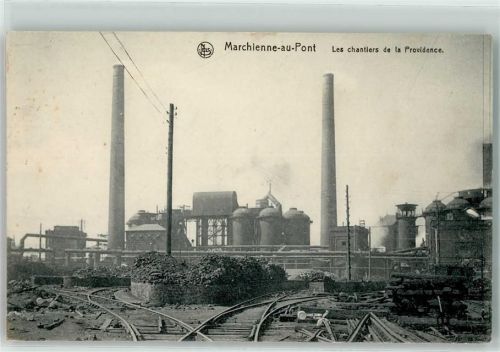 Marchienne-au-Pont 1914 - les chantiers de la Providence Bahnlinie