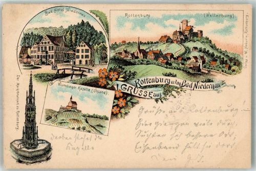 Rottenburg 1897 Wurmlinger Kapelle Bad Hotel Niedernau Weilerburg