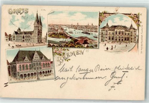 Bremen 1896 Dom Rathaus Domtreppe