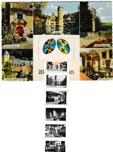 Mespelbrunn ausziehbarer Papierstreifen Schloss Brunnen