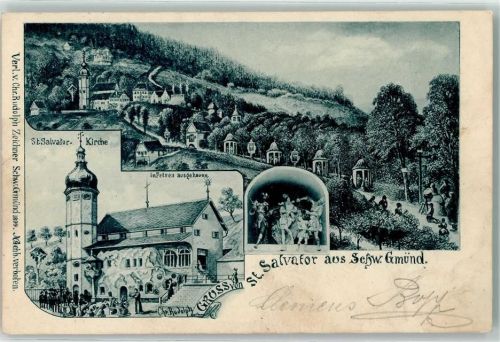 73072 W7076 Schwäbisch Gmünd 1900 - St. Salvatorkirche sign. Chr. Rudolph