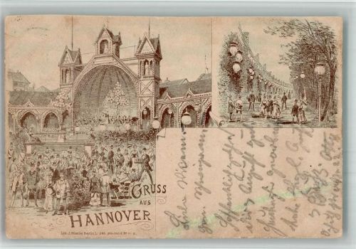 W3000 Hannover Orchester Konzert Lithographie Beschnitten Vorläufer 1888 BOAKC