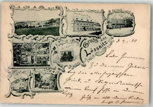 Lößnitz 1899 Hotel Deutsches Haus Konzert- und Ballsaal Hotel Rathaus Garten