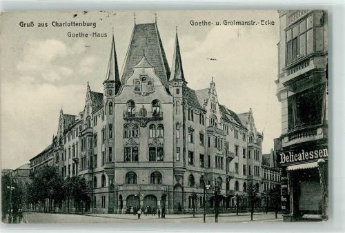 10115 W1000 Charlottenburg 1911 - Goethe-Haus Goethe- u. Grolmanstraße Delicatessen-Handlung