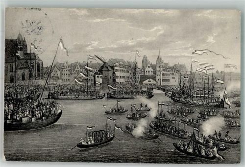 Frankfurt 1913 IV. Wettstreit Deutscher Männergesangsvereine 1913 Stahlstich Das Erstes Deutsche Sängerfest 1838 Ankunft der Sänger