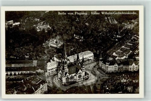 Charlottenburg Fliegeraufnahme Kaiser Wilhelm Gedächtniskirche Straßenbahn