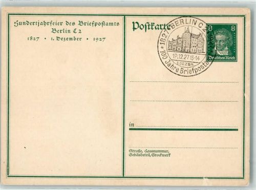 Berlin Mitte Hundertjahrfeier des Briefpostamts Berlin C 2 1. Dezember 1927 Briefträger Uniform