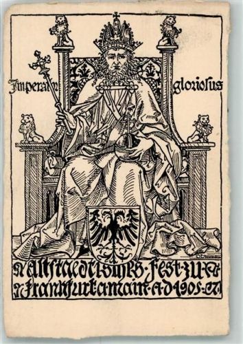 Frankfurt 1905 Imperatn Gloriotus Altstädisches Fest Wappen Festkarte