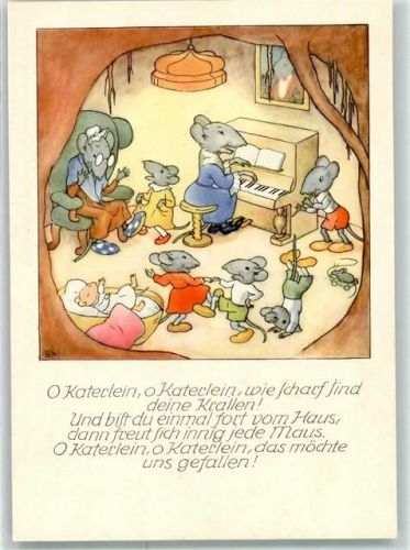 Auf AK Maus vermenschlicht Klavier Serie 21/15