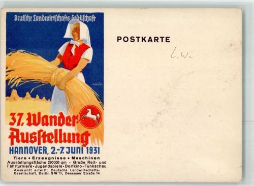 W3000 Hannover 37.Wanderausstellung 1931 Landwirtschaft