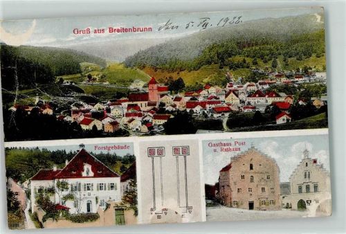 92363 W8431 Breitenbrunn , Oberpf Gebrauchsspuren Forstgebäude Gasthaus Post Rathaus