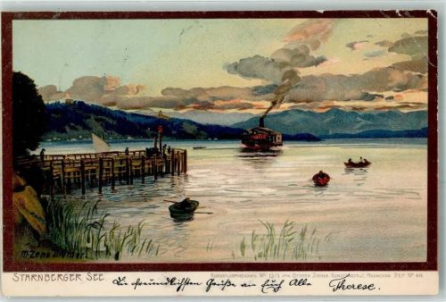 1906 Starnberger See Dampfer Nr 1375 Ottmar Zieher