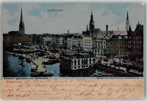 Hamburg 1901 Patent AK Jungfernstieg