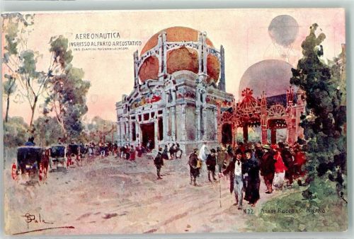 Milano 1906 Esposizione Aeronautica Ingresso al Parco Aerostatico Nr. 22