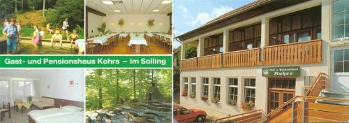 Delliehausen Pension Im Sölling Innen- und Aussenansicht Klappkarte Köhlerdorf