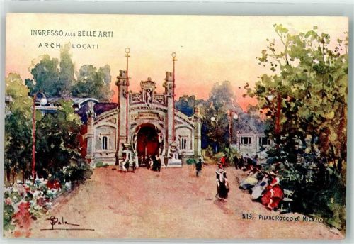 Milano 1906 Esposizione Ingresso alle Belle Arti Arch. Locati Nr. 19
