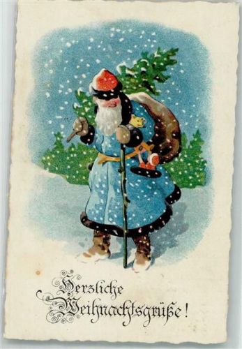 Blauer Mantel Spielzeug Tannenbaum Weihnachten Nikolaus 1930