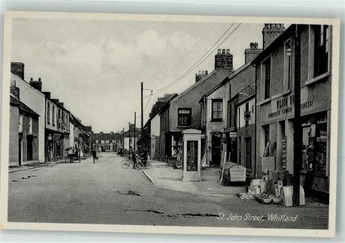 Whitland St. John Street Fahrrad Staße Geschäft Telefonzelle