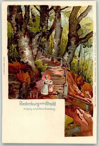 Riedenburg sign. Treiber H. Aufgang zum Schlos Rosenburg an der Altmühl